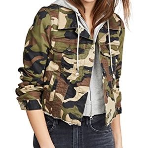 Veronica Beard Cara Jean Jacket with Grey Hoodie